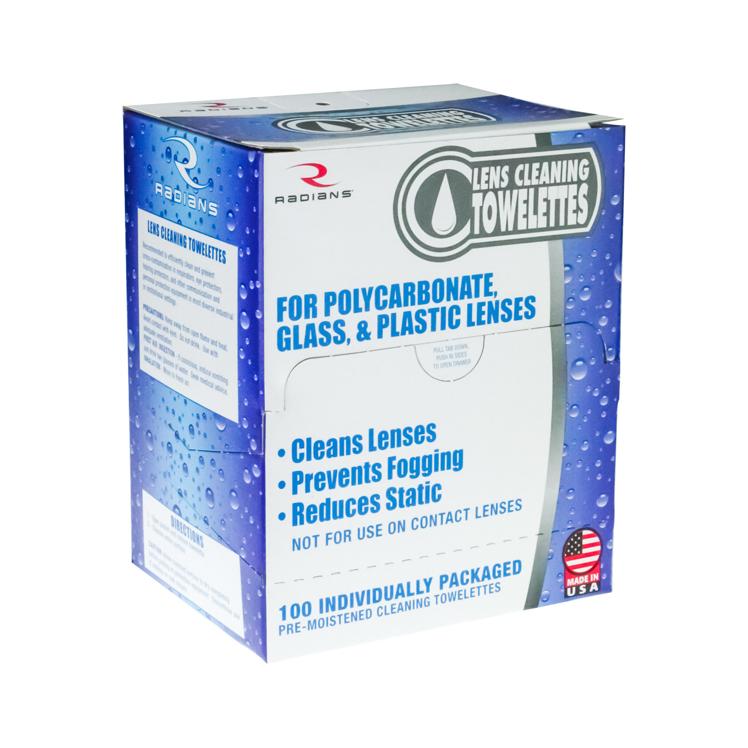 Lens Cleaning Towelettes - 100 Count - in Box - Lens Cleaning Tissue/Liquid
